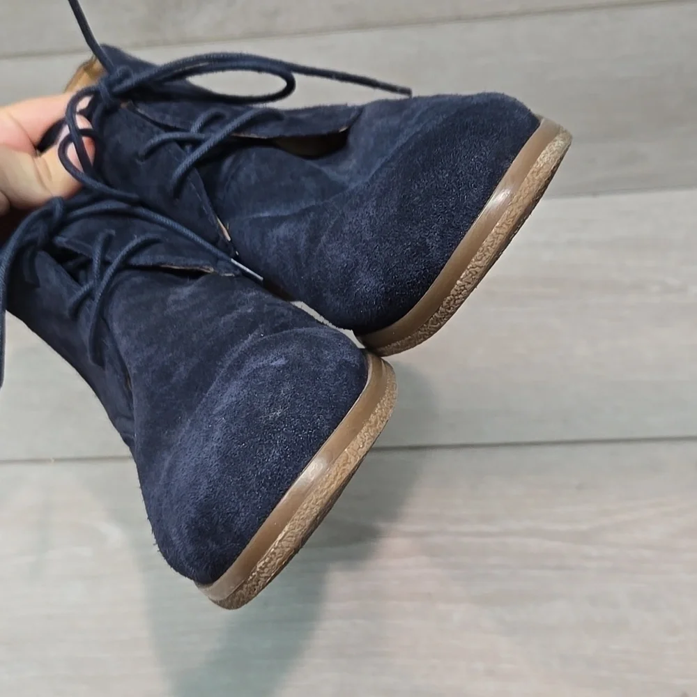 Anthropologie Franco Sarto Women Percy Leather Lace Up shoes Chelsea boots sz 9M